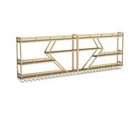 Présentoir à vin Mural en Fer, étagère Murale Industrielle, Grand Porte-vins Mural, Porte-Verres à vin, Grand Porte-vins Mural monté avec lumières LED, Rangement pour Verres à vin, Salle à m