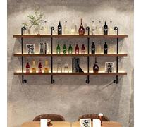 Présentoir à vin Mural en Fer, étagère Murale Industrielle, Porte-gobelets Suspendu en métal de Grande capacité, étagère Flottante, étagères de Bar, Bar à Alcool pour la Maison, Grand présen