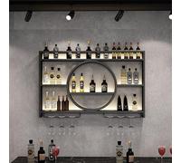 Présentoir à vin Mural en métal Moderne, Grand Espace de Rangement, unité de Bar, étagères flottantes, Supports à vin muraux, Support en Verre, présentoir en Fer, Porte-vin avec étagères, FA