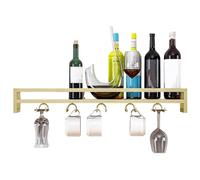 Présentoir à vin Mural Moderne avec Porte-Verre, étagères flottantes Porte-Bouteilles, étagère à gobelet Suspendue, présentoir de Rangement de vin multifonctionnelou Home B