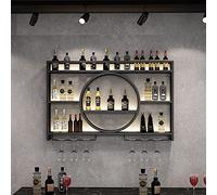 Présentoir à vin mural moderne en métal, étagères flottantes pour unité de bar, casiers à vin muraux, support en verre présentoir en fer porte-vin avec étagères, pour la maison, le restaurant, les