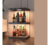 Présentoir à vin rétro LED transparent étagère de rangement pour cuisine bar vitrine à vin créative avec porte 40 x 32 x 64 cm