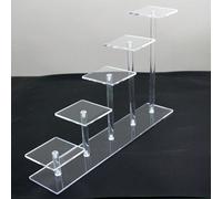 Présentoir acrylique transparent à étages, support à parfum, présentoir à gâteau, figurine d'action, poupée, étagère pour poupée miniature, étagère de rangement pour cosmétiques 3ème étage,4ème étage,
