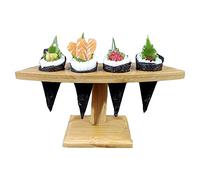 Présentoir alimentaire en bambou à 4 trous, support de cornet de crème glacée, présentoir à sushis, présentoir pour cuisine, salle à manger, articles de restaurant