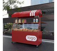 Présentoir alimentaire mobile avec auvent sur roulettes, chariot à dessert en métal avec roulettes verrouillables pour fête et vente en plein air
