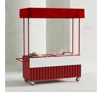 Présentoir alimentaire mobile avec roues verrouillables, chariot de concession facile à assembler pour marchés, foires et événements