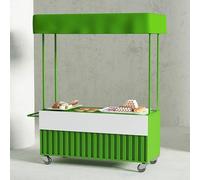 Présentoir alimentaire mobile avec roues verrouillables, chariot de concession facile à assembler pour marchés, foires et événements