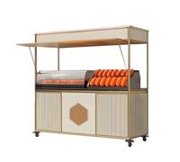 Présentoir alimentaire mobile, chariot de vente extérieur avec auvent, chariot portable pour crème glacée et événements alimentaires de rue