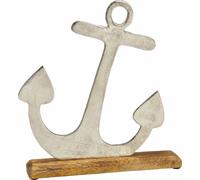 Présentoir Ancre sur socle en bois de manguier - 31x29x5cm - Deko Maritim