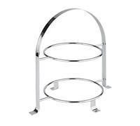 Présentoir APS - Etagère de haute qualité en métal chromé pour deux assiettes d'un Ø max. de 27cm - hauteur totale 30cm (assiettes non incluses)