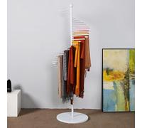 Présentoir autonome pour écharpe et sac avec organisateur pivotant pour tissus et accessoires