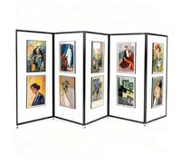 Présentoir Autonome Pour Expositions D'art,Chevalet Peinture D'artiste,Porte Affiche,Tableau Publicitaire,Pour Exposition Photo/Art/Peinture(5pcs,100 * 250cm/39.4 * 98.4in)