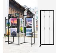Présentoir Autonome pour Expositions d'art, Cimaise pour Tableau, Panneau D'affichage Marketing Commercial, Support Publicitaire Mobile Pliable(8pcs,80x180cm/31.5x70.8in)