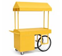 Présentoir avec Armoire, Stand de Vente avec Barre Poussée Ergonomique, étal de Marché pour Café, Limonade, Produits Boulangerie(120x70x200CM/47x27x79IN)