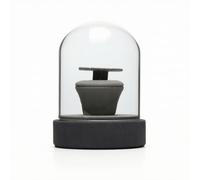 Présentoir Bague Présentoir Anneau Support Bijoux Vitrine avec Verre Antipoussière en Cuir Microfibre et Acrylique Compact pour Comptoirs Vitrines , 9 8 12 Cm , Présentoir Pour Boucles D Oreilles Gris
