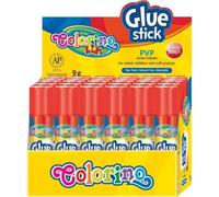 Présentoir bâton de colle PVP Colorino 40g 12 pièces.
