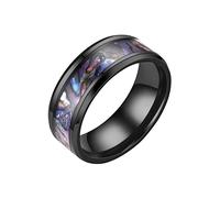 Présentoir Bijoux en acier inoxydable pour femmes hommes taille 6 13 largeur 8MM 6 couleurs anneau exquis noir sablé Anneau Bagues Bijoux (Multicolor, 10)