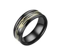 Présentoir Bijoux en acier inoxydable pour femmes hommes taille 6 13 largeur 8MM 6 couleurs anneau exquis noir sablé Anneau Bagues Bijoux (Yellow, 6)