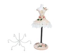 présentoir Bijoux,Support pour Boucles d'oreilles et Bijoux,Organisateur de Bijoux,avec Support Rotatif,pour Colliers,Boucles d'oreilles,Bracelets,bagues,Porte-poupée en polyrésine(Champagne n°2)