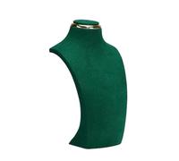 Presentoir Boucle D'oreille Présentoir à colliers en métal microfibre, modèle de fenêtre, présentoir à colliers, pendentif suspendu, étagère à colliers(Green,L)