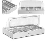 Présentoir buffet petit-déjeuner avec couvercle à enroulement 3 x GN 1/3 3 x 2,6