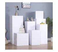 Présentoir carré pour fête - Plateforme de présentation polyvalente pour mariage - Blanc 50 x 50 x 80 cm