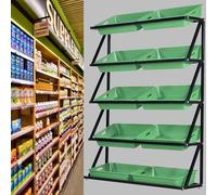 Présentoir commercial à plusieurs niveaux pour légumes et fruits - Étagère de supermarché peu encombrante, parfaite pour organiser des collations, des pommes de terre et des oignons sur les marchés de
