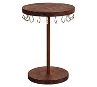Présentoir créatif de colliers à crochet rond, support bijoux en bois noyer massif for chaînes pulls, stand