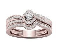 Présentoir Crochets Bagues petite amie bijoux pour femmes incrustés anneaux Liant Anneaux Bijoux (Rose Gold, 11)