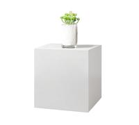 Présentoir cube en acrylique transparent de 5 mm d'épaisseur avec base creuse pour vente au détail, expositions, vitrine de bijouterie (blanc, 40 x 40 x 10 cm)
