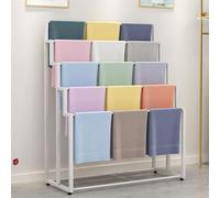 Présentoir D’écharpe Au Sol, Porte-écharpe en Métal Doré 5 Couches De Magasin De Vêtements, Présentoir D’Organisateur De Hijab Commercial, Porte-servie, White, 80 * 40 * 150cm