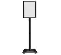 Présentoir d'affiche Réglable avec Base en Fonte Robuste Et Revêtement en PVC, Support d'affiche sur Pied pour Menus A3/A4, Publicité pour Restaurants, Magasins Et Salons (Noir)(A3)