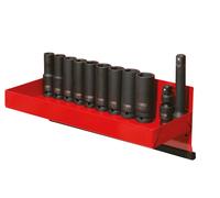 Présentoir de 10 douilles longues à chocs 6 pans 1/2, 12 à 22 mm - KSTOOLS - 515.0612"