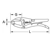 Présentoir de 10 pinces étaux 10 Pro bec long KSTOOLS - 1151117D