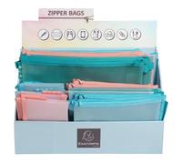 EXACOMPTA Présentoir de 36 pochettes zip A4-A5-A6 Chromaline pastel - Couleurs assorties