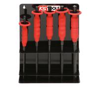 Présentoir de 5 chasse axes brunie avec poignée grip , 6-8-10-12-14 mm- KS TOOLS - 156.0020