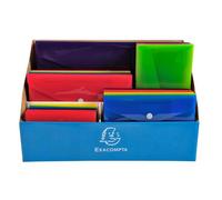 Présentoir de 60 pochettes pression Iderama polypropylène - Couleurs assorties
