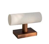 Présentoir de bijoux cylindrique en bois massif, support Bracelet rond avec couverture velours/lin, décor comptoir fenêtre(Linen)