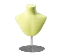 Présentoir de bijoux en daim, hauteur réglable, cou Mannequin for colliers, Bracelets, foulards avec Base ronde et carrée(Yellow,SILVER_ROUND)
