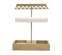 Présentoir De Bijoux En Métal Et Bois, Support D'arbre, Organisateur De Bracelets, Boucles D'oreilles, Barre En T