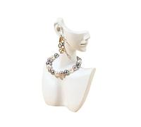 Présentoir de bijoux en résine, Mannequin latéral, tête, buste, Portrait, collier, Bracelets, boucles d'oreilles, support de rangement de bijoux(White S)