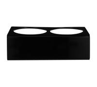 Présentoir de Boissons à Deux Compartiments en Acrylique Noir | Rangement Vertical pour Gobelets et Canettes, Format Compact, Comptoir D’accueil, Supermarché, Lot Unique
