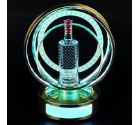 Présentoir de Bouteilles d'alcool Éclairé par Bars Acrylique et Métal Casier à Bouteilles Support Bouteille Vin pour Présenter Champagne, Vin Rouge, Vin Blanc, Cocktails(Multi-Colored)