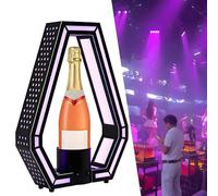 Présentoir de bouteilles de champagne, présentoir de bouteilles d'alcool éclairé par LED, présentoir de bouteilles de vin rougeoyantes à couleur réglable, for afficher le champagne, le vin, la bière