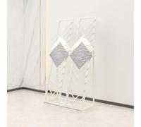 Présentoir de carreaux de céramique en métal, support de carrelage, grand support d'échantillon de sol en bois, support de porte d'échantillon(White,Double row rack)