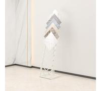 Présentoir de carreaux de céramique en métal, support de carrelage, grand support d'échantillon de sol en bois, support de porte d'échantillon(White,Single row rack)