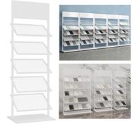 Présentoir De Carrelage Au Sol,Présentoir De Présentoir en Porcelaine Au Sol,Support D'organisateur De Carrelage Au Sol en Métal À 5 Couches, Adapté Aux Salles,White-35 * 47