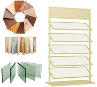 Présentoir de carrelage de sol à 5 niveaux - Présentoir pour vente au détail pour événements de vendeur, porte-échantillons, panneau de porte, armoire de rangement,gold-35 * 107