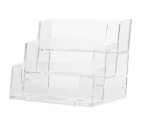 Présentoir de Cartes de Visite Transparent Ps à Trois Niveaux, Moderne | Grosse Capacité, Format Compact, Toucher Agréable, Style Épuré pour Bureau, Réception et Salons Professionnels