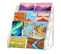 Présentoir de cartes en acrylique transparent à 5 niveaux, support d'organisation table for vœux, postales, dalles collectionner for comptoirs vente au détail (un)(Two piece)